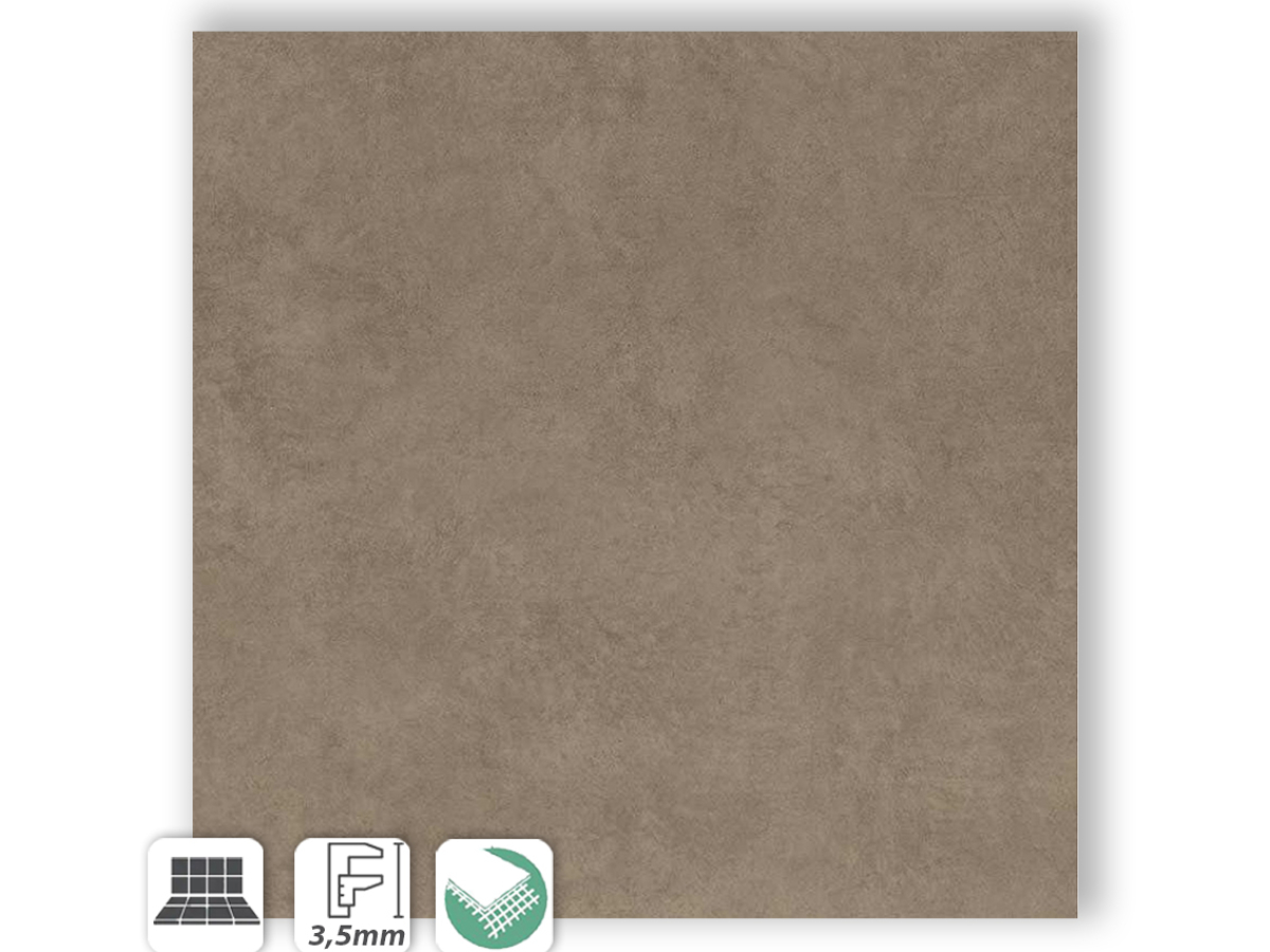 FOKOS TERRA 50X50 - PIASTRELLA GRES SOTTILE 3 MM EFFETTO CEMENTO MARRONE 