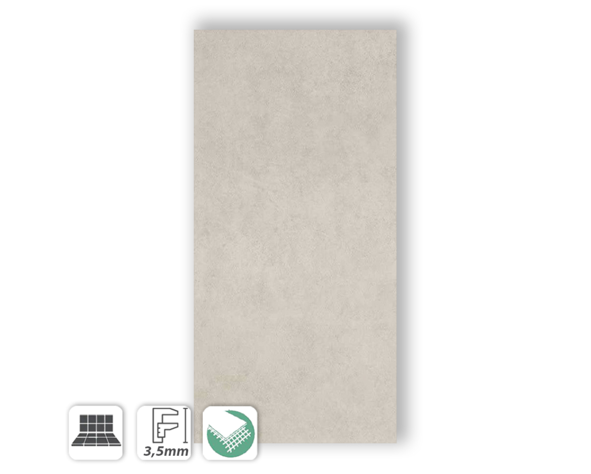 FOKOS SALE 50x100 - PIASTRELLA GRES SOTTILE 3 MM EFFETTO CEMENTO BIANCO 