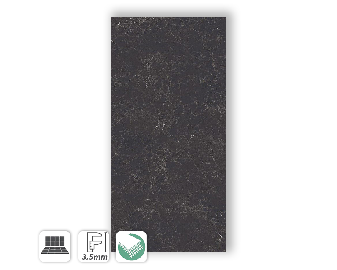 NERO GRECO I NATURALI 50X100 - PIASTRELLA GRES SOTTILE 3 MM EFFETTO MARMO  NERO 