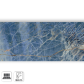 POLISHED BLUE MARBLE EFFECT PORCELAIN SLABS - GARDENIA ORCHIDEA MARMOTECA BLUE DENUM LUX 120X280