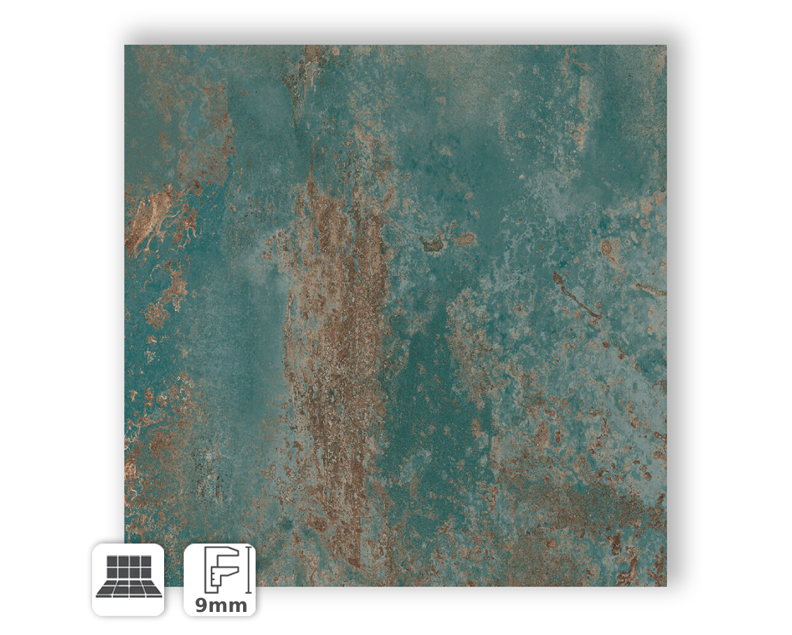 Porcelain Tiles Oxidized Metal Effect Green 80x80 - EFJO054 ...